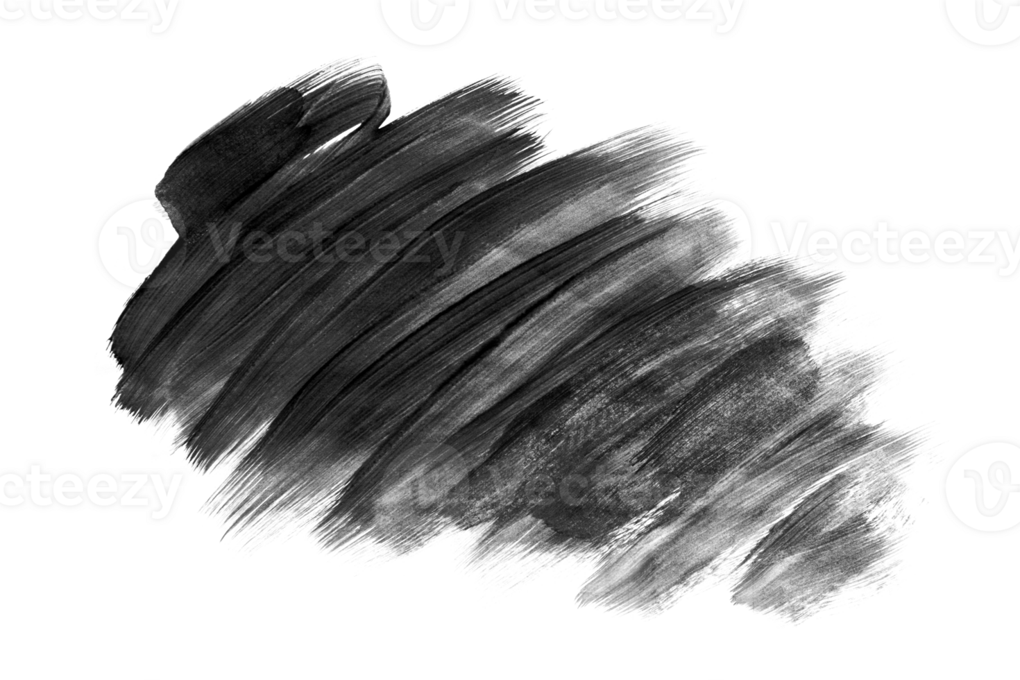 Black brush stroke isolated on a transparent background. Stock design element png