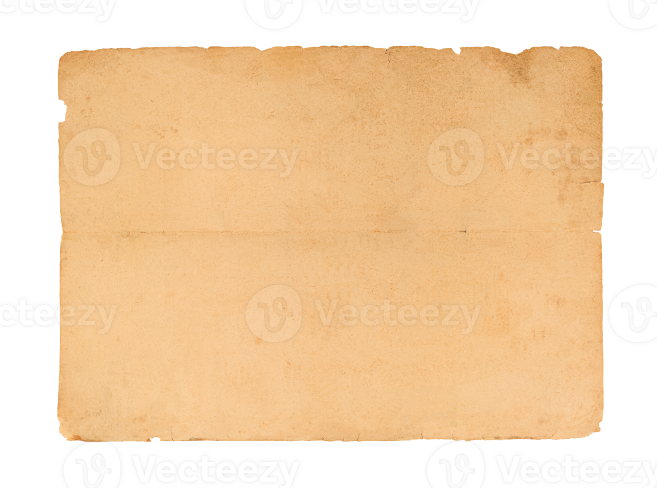 Old sheet of paper isolated on transparent background. Stock photo png