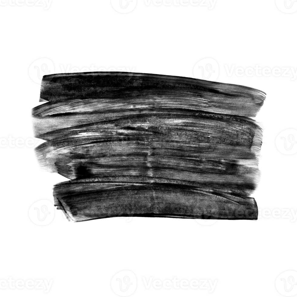 Black brush stroke isolated on a transparent background. Stock design element png