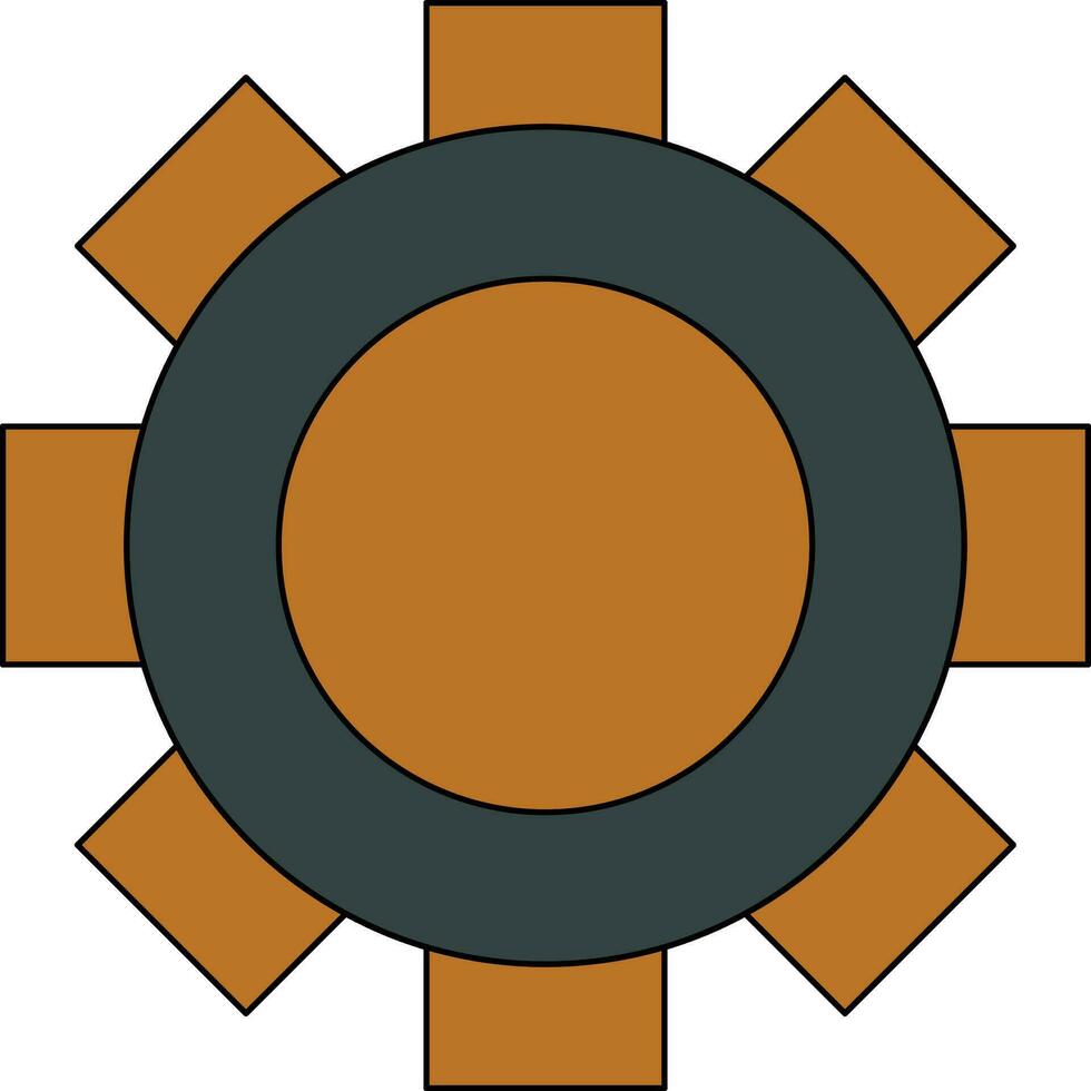 Cog camera in black and brown color. vector