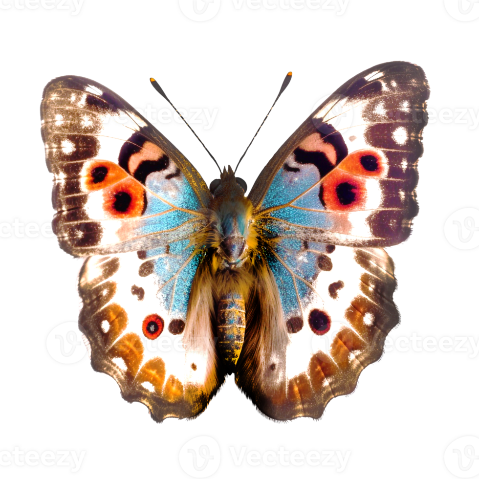 Beautiful butterfly isolated.Saturnia pavonia.turquoise butterfly.Moth. AI Generated png