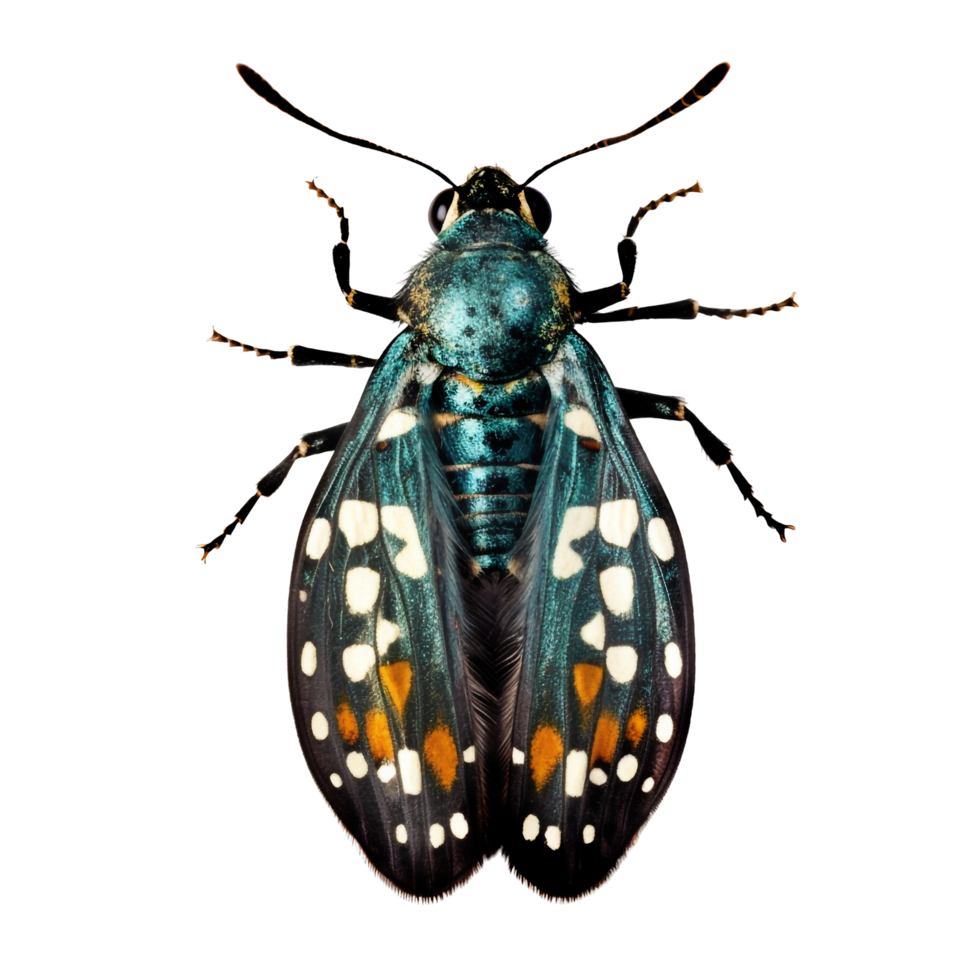 Beautiful butterfly isolated.Callimorpha quadripunctaria.Moth.Green butterfly AI generation png
