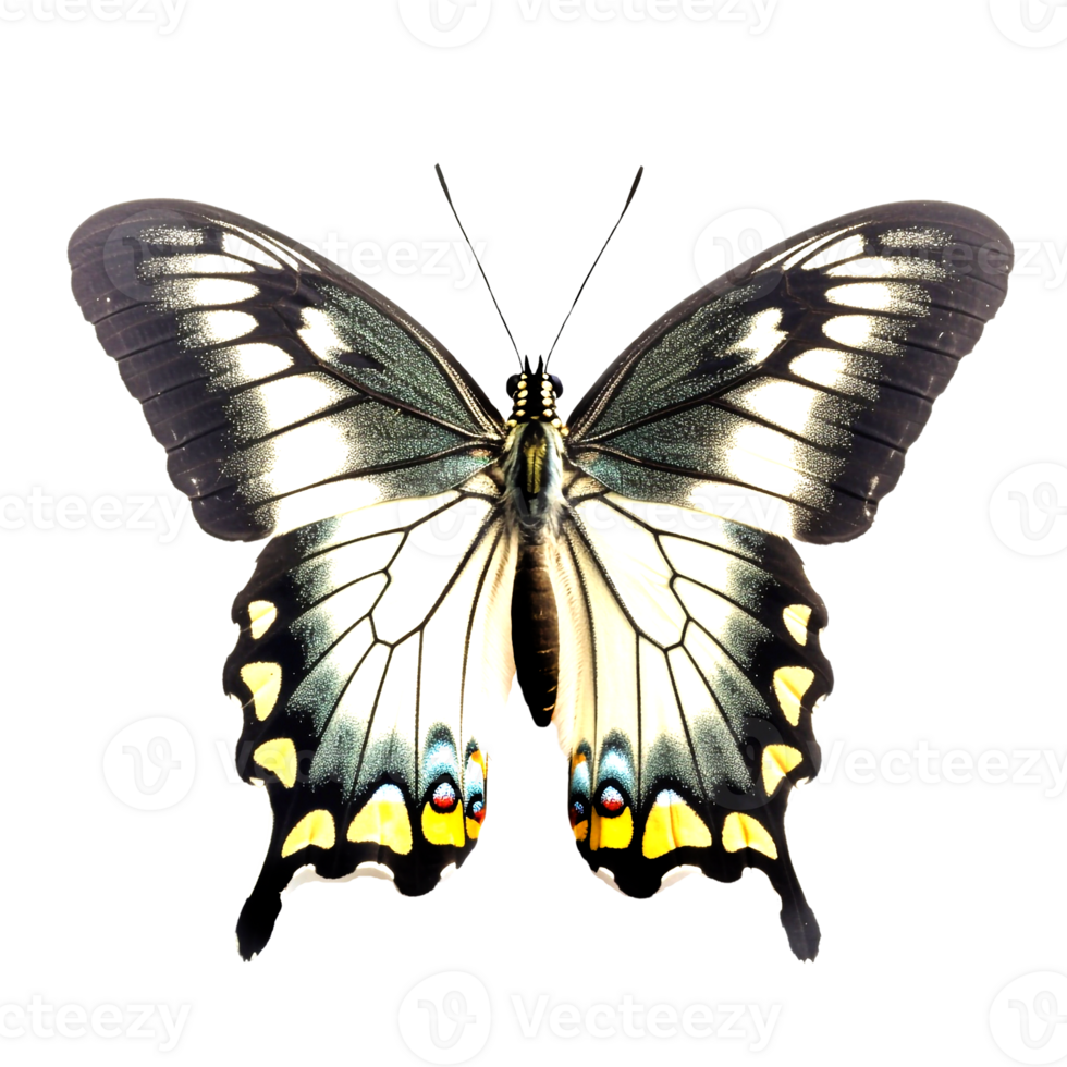 lindo borboleta isolado.papilio chikae.black e branco borboleta.moth. ai gerado png