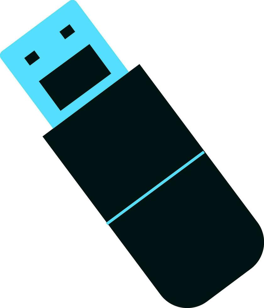 Isolated blue and black flash drive. vector