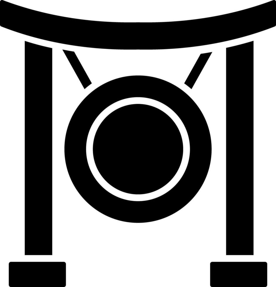 Illustration of gong glyph icon. vector