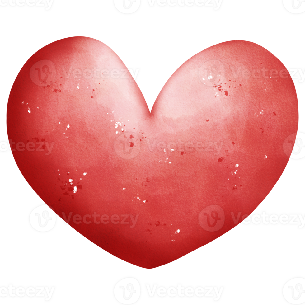 Watercolor Red Heart png