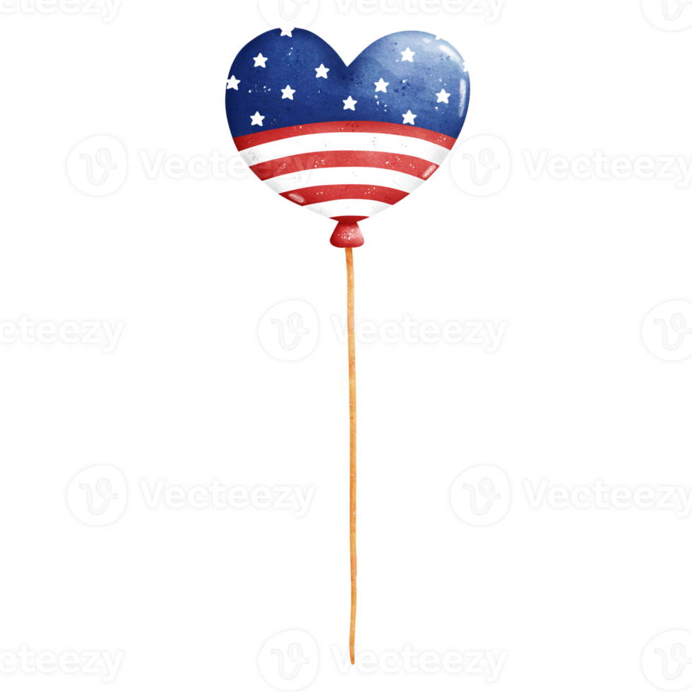 Watercolor Patriotic Balloon png