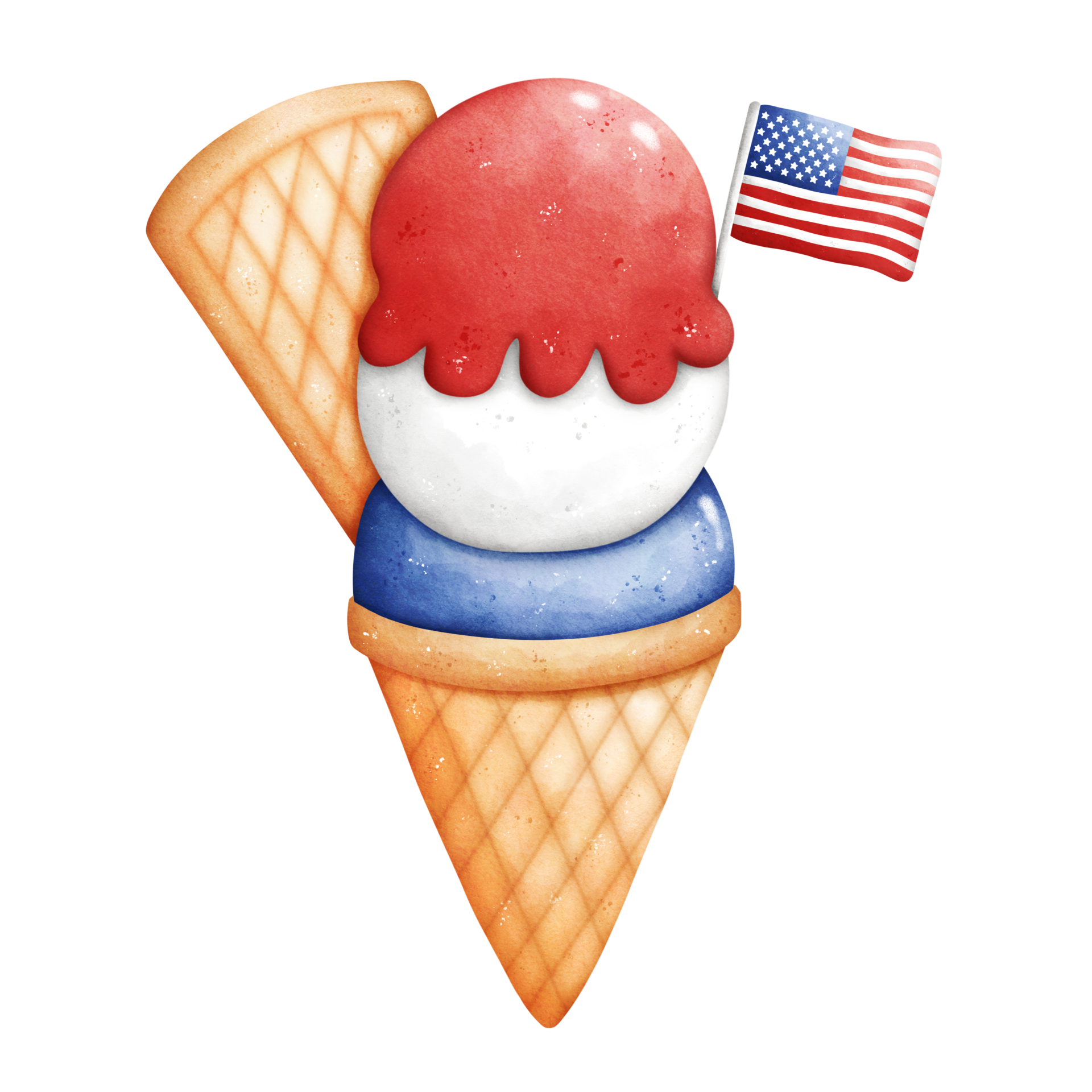 Watercolor patriotic ice cream 25005716 PNG