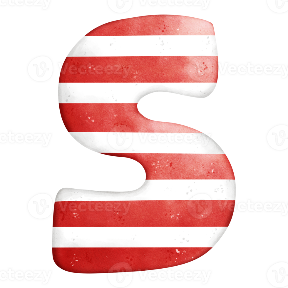 Watercolor patriotic letter S png