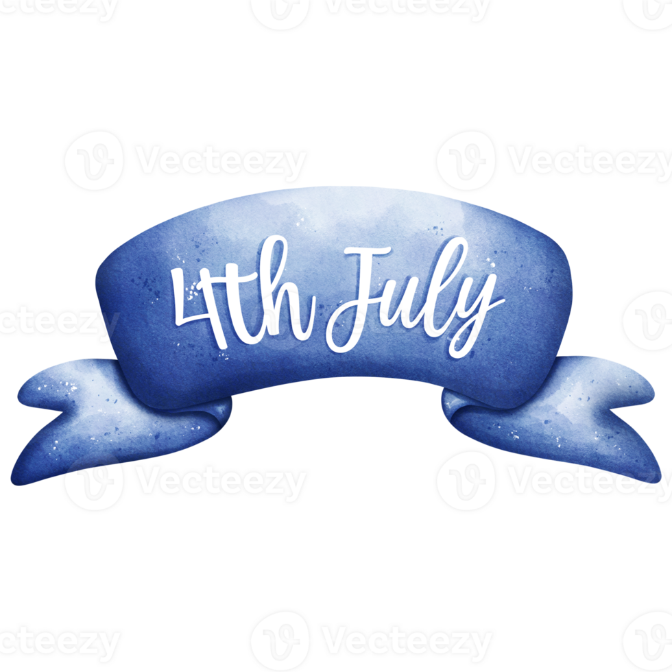 Watercolor 4th July banner png