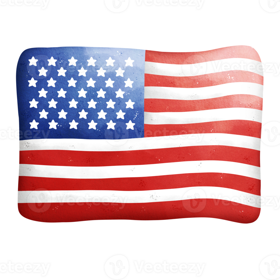 Watercolor American flag png