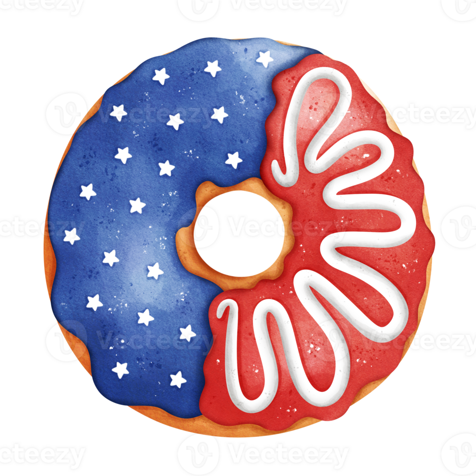 waterverf patriottisch donut png