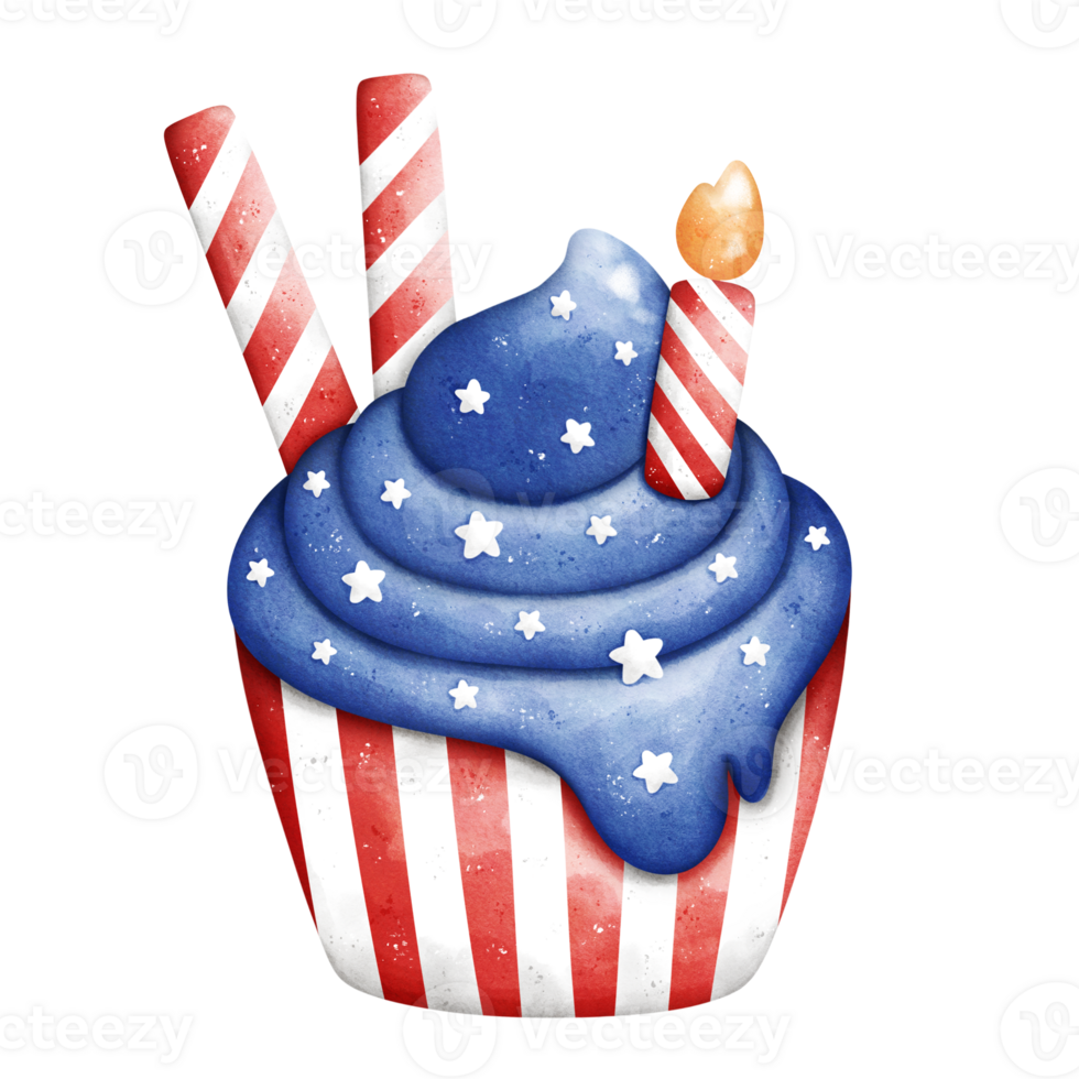 aquarelle patriotique petit gâteau png
