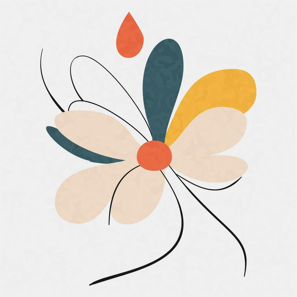 contemporáneo minimalista línea Arte carteles resumen orgánico formas y floral diseños vector