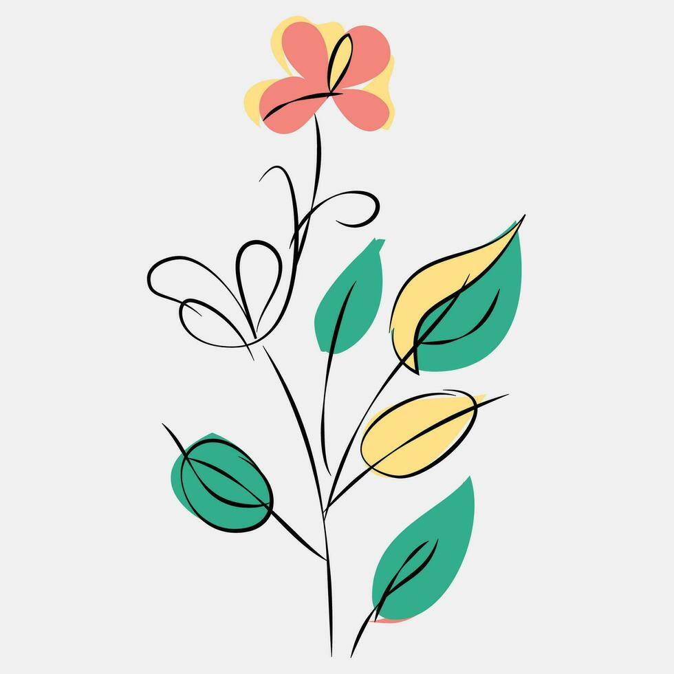 minimalista floral vector Arte ilustraciones para ocasiones modelo Clásico Moda mano dibujado decoración