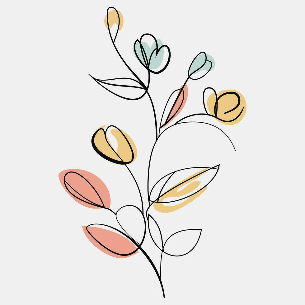 minimalista floral vector Arte ilustraciones para ocasiones modelo Clásico Moda mano dibujado decoración