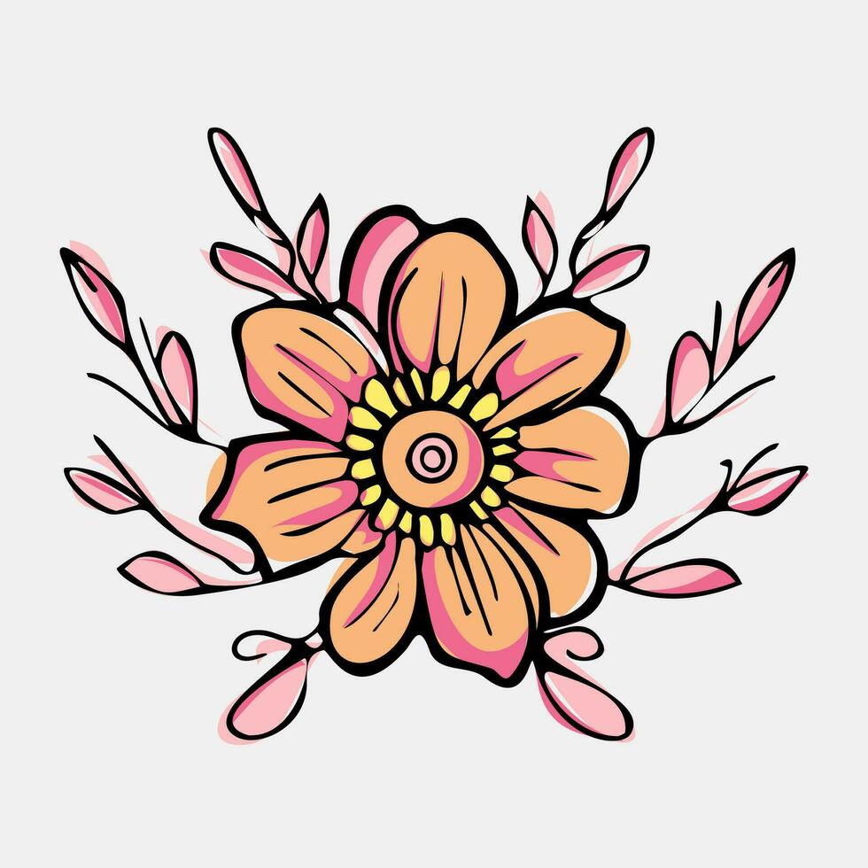 vector ilustración resumen todavía vida de flores en pastel colores. colección de contemporáneo Arte