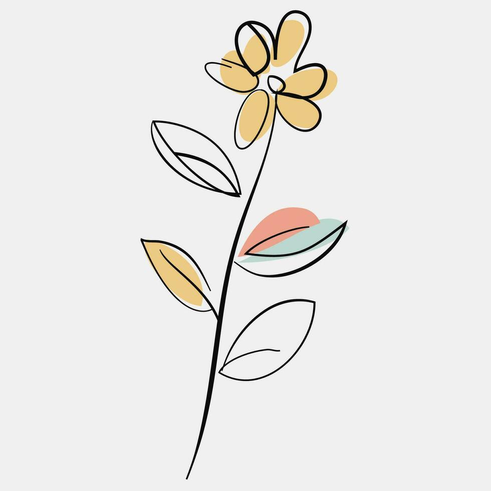 minimalista floral vector Arte ilustraciones para ocasiones modelo Clásico Moda mano dibujado decoración