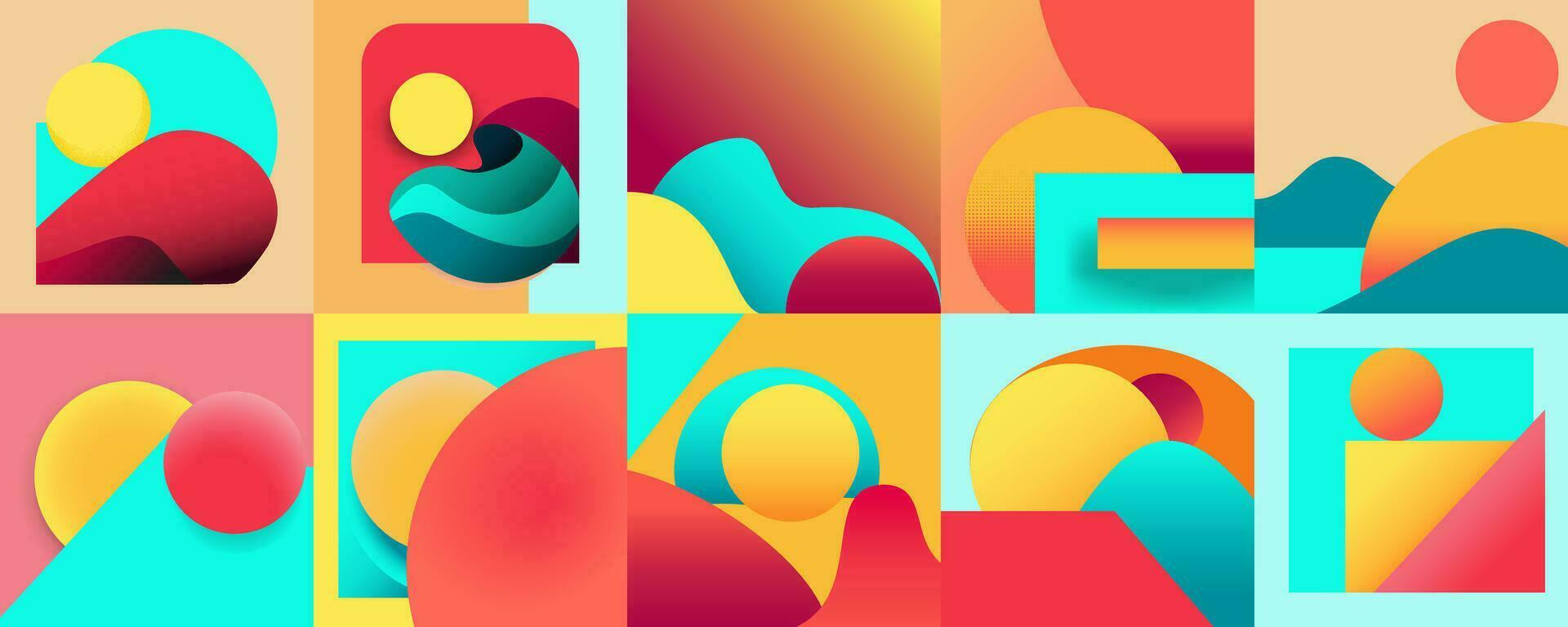 Vibrant Vector Fluid Backgrounds for Summer Collection