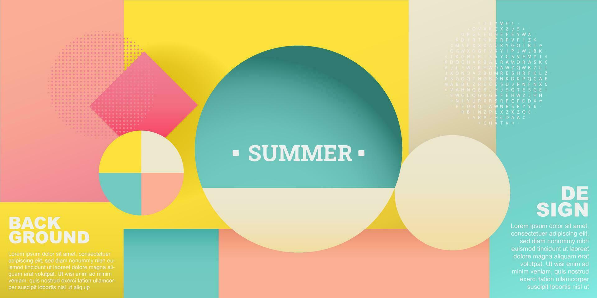 Colorful Summer background layout banners design. Template 3D product display cylindrical shape. Horizontal poster, greeting card, header website sale ad promotion. vector