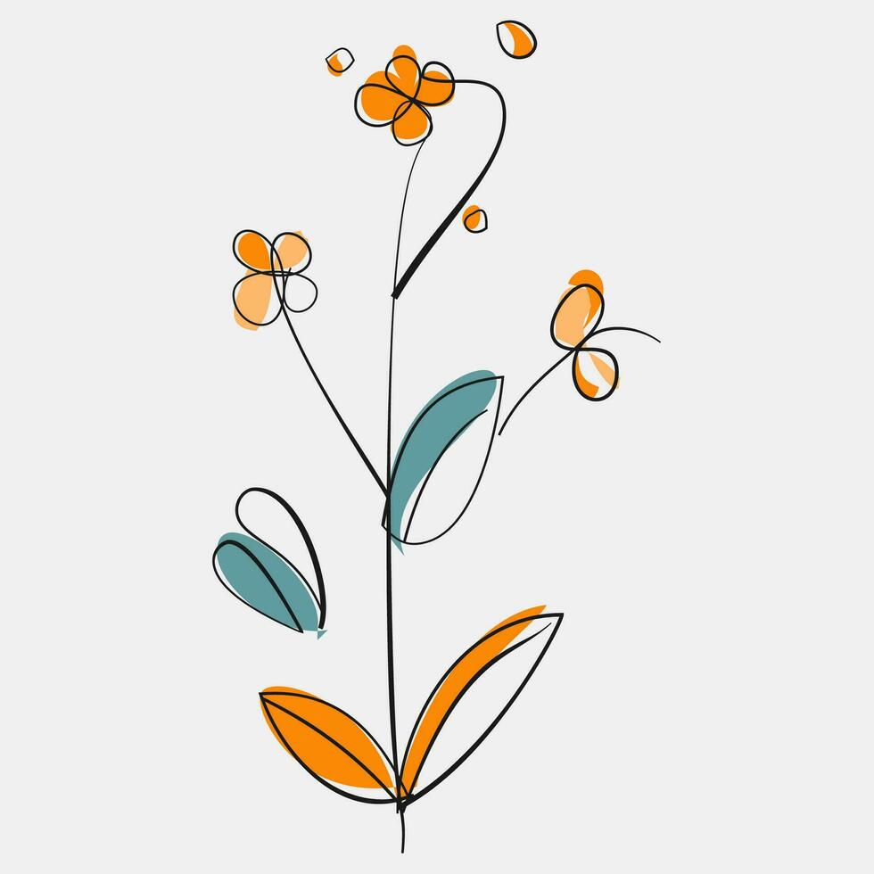 minimalista floral vector Arte ilustraciones para ocasiones modelo Clásico Moda mano dibujado decoración