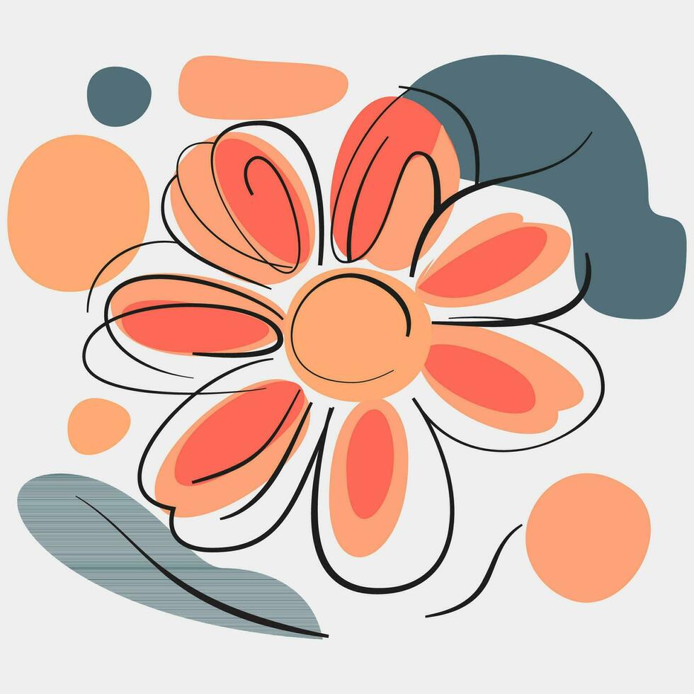 contemporáneo minimalista línea Arte carteles resumen orgánico formas y floral diseños vector