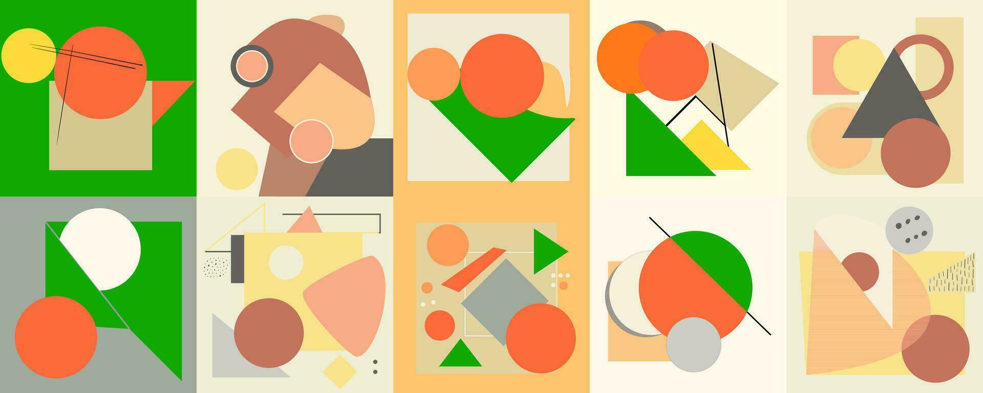Geometric shape Wallpaper. Vector Illustrations Bundle Collection Abstract Backgrounds, Posters, and Banners