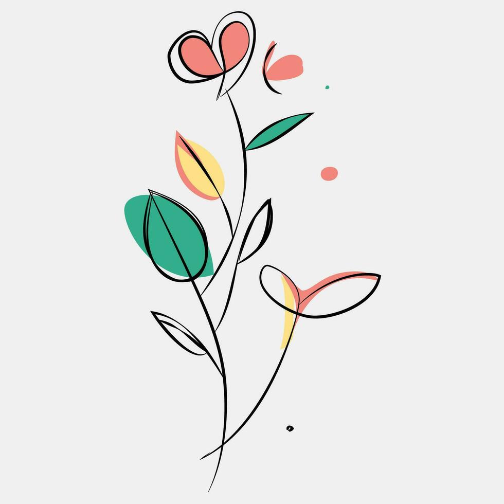 minimalista floral vector Arte ilustraciones para ocasiones modelo Clásico Moda mano dibujado decoración