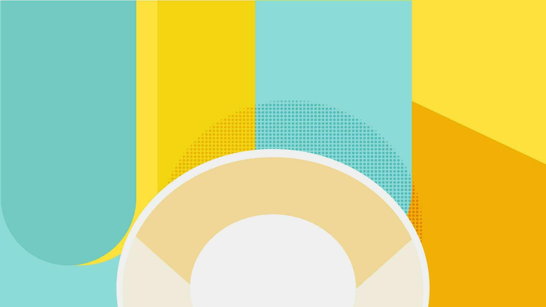 Colorful Summer banner product display cylindrical shape podium geometric poster design empty space vector