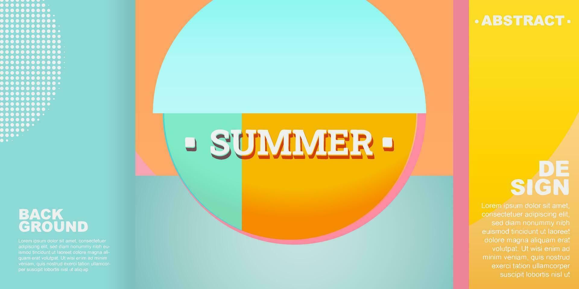 Colorful Summer background layout banners design. Template 3D product display cylindrical shape. Horizontal poster, greeting card, header website sale ad promotion. vector