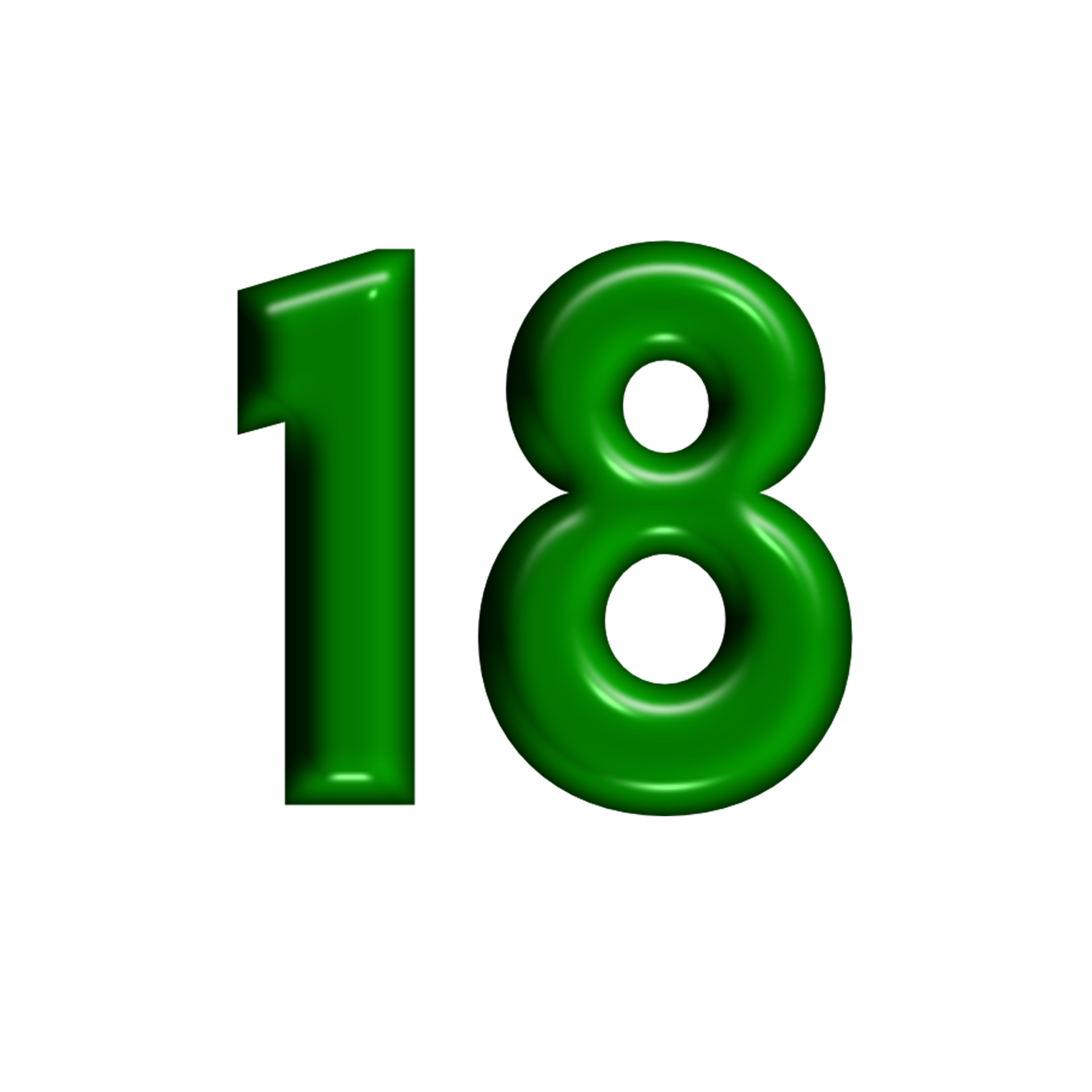 3D number green glossy color 25006133 PNG