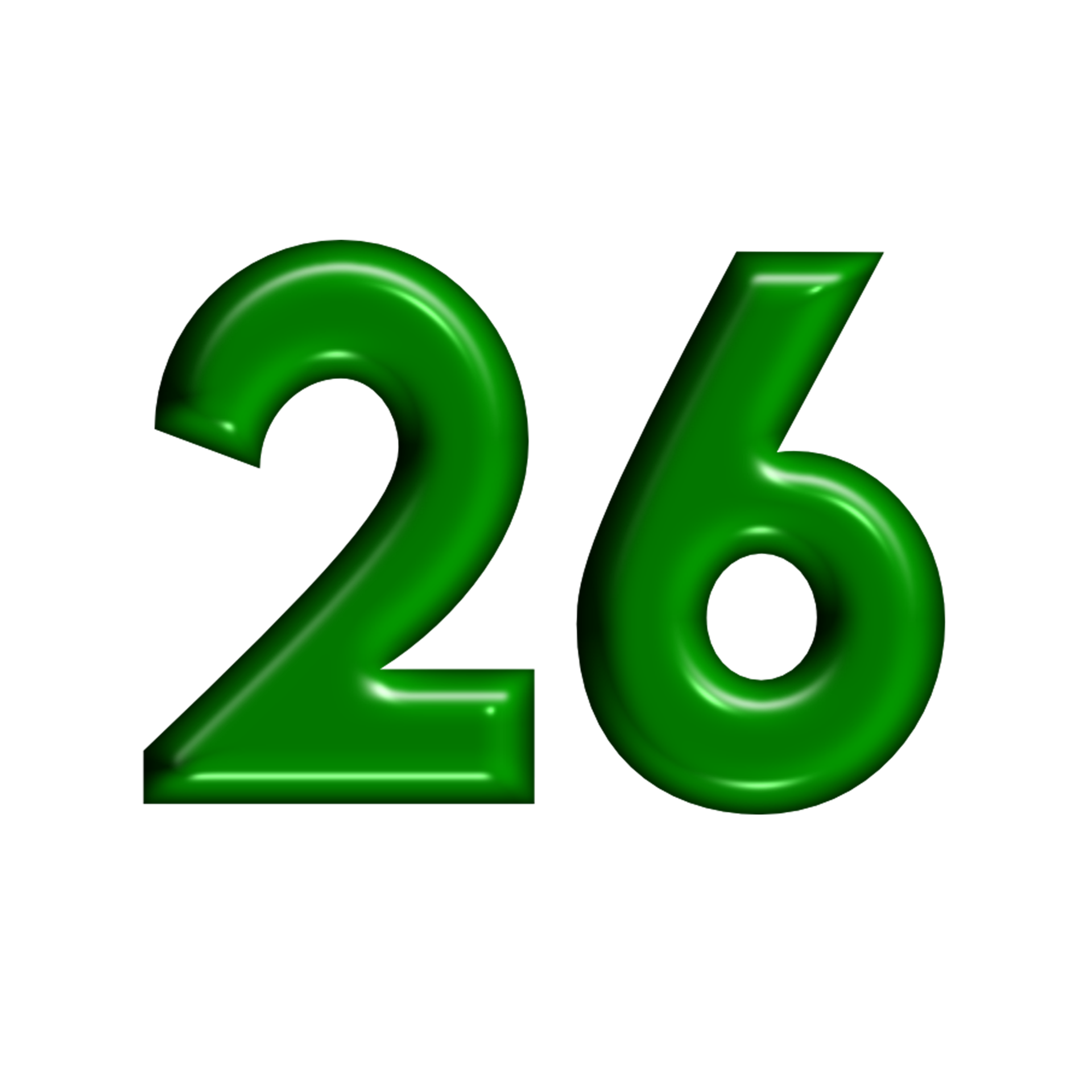 3D number green glossy color 25006138 PNG