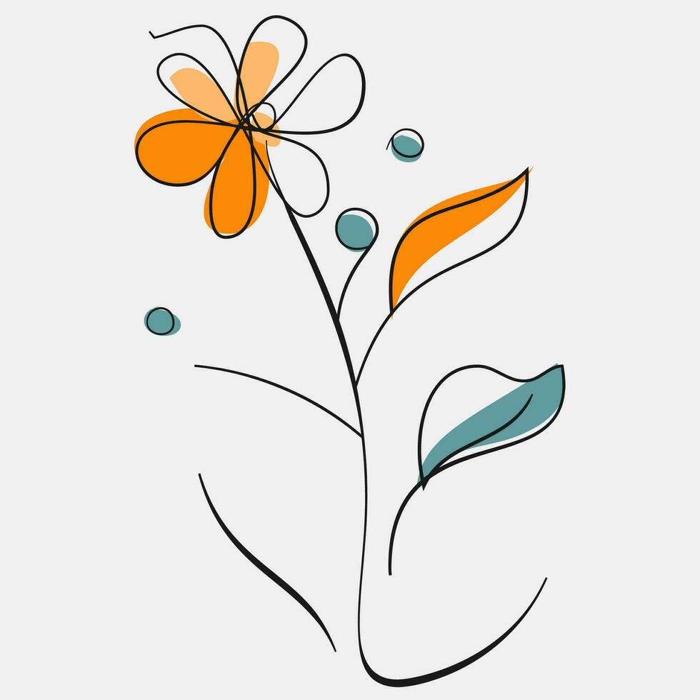 minimalista floral vector Arte ilustraciones para ocasiones modelo Clásico Moda mano dibujado decoración