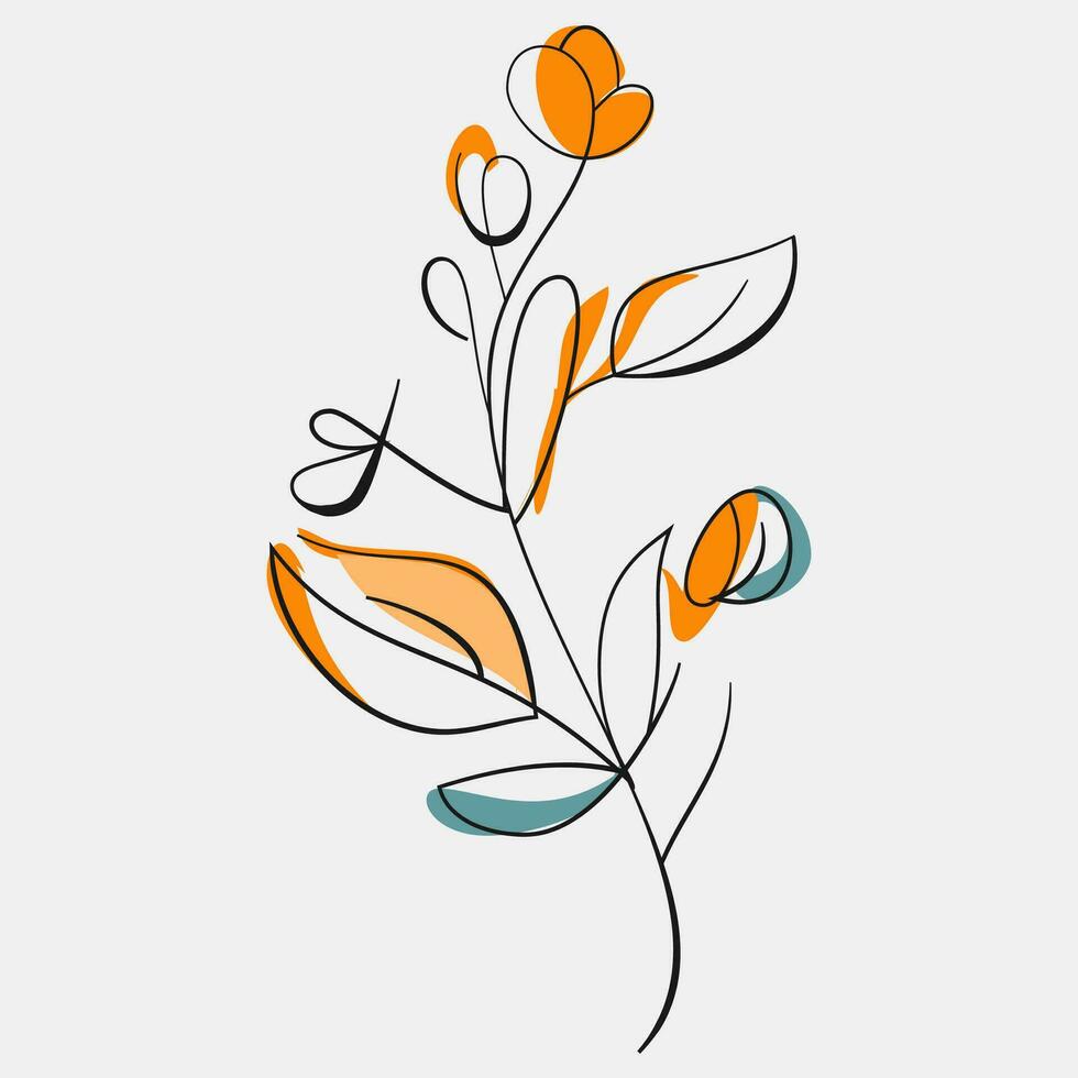 minimalista floral vector Arte ilustraciones para ocasiones modelo Clásico Moda mano dibujado decoración