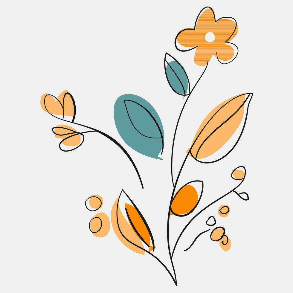 minimalista floral vector Arte ilustraciones para ocasiones modelo Clásico Moda mano dibujado decoración