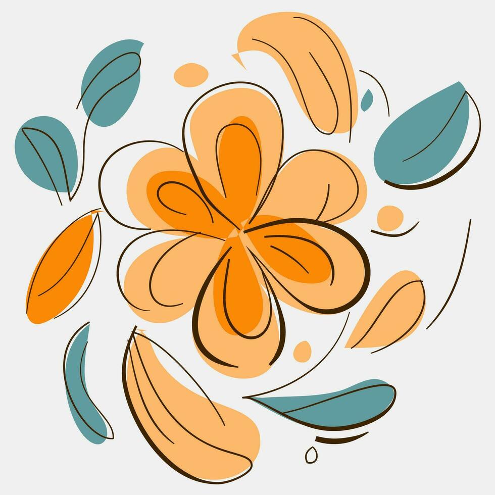 minimalista floral vector Arte ilustraciones para ocasiones modelo Clásico Moda mano dibujado decoración