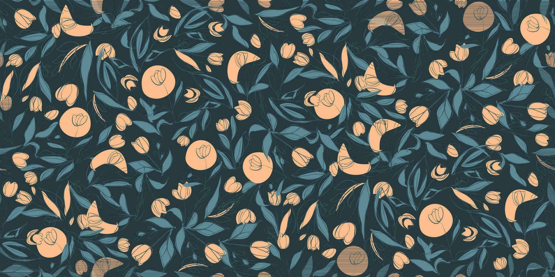 Seamless pattern Tulip flower Contemporary feminine botanical floral print fabrics textile vector