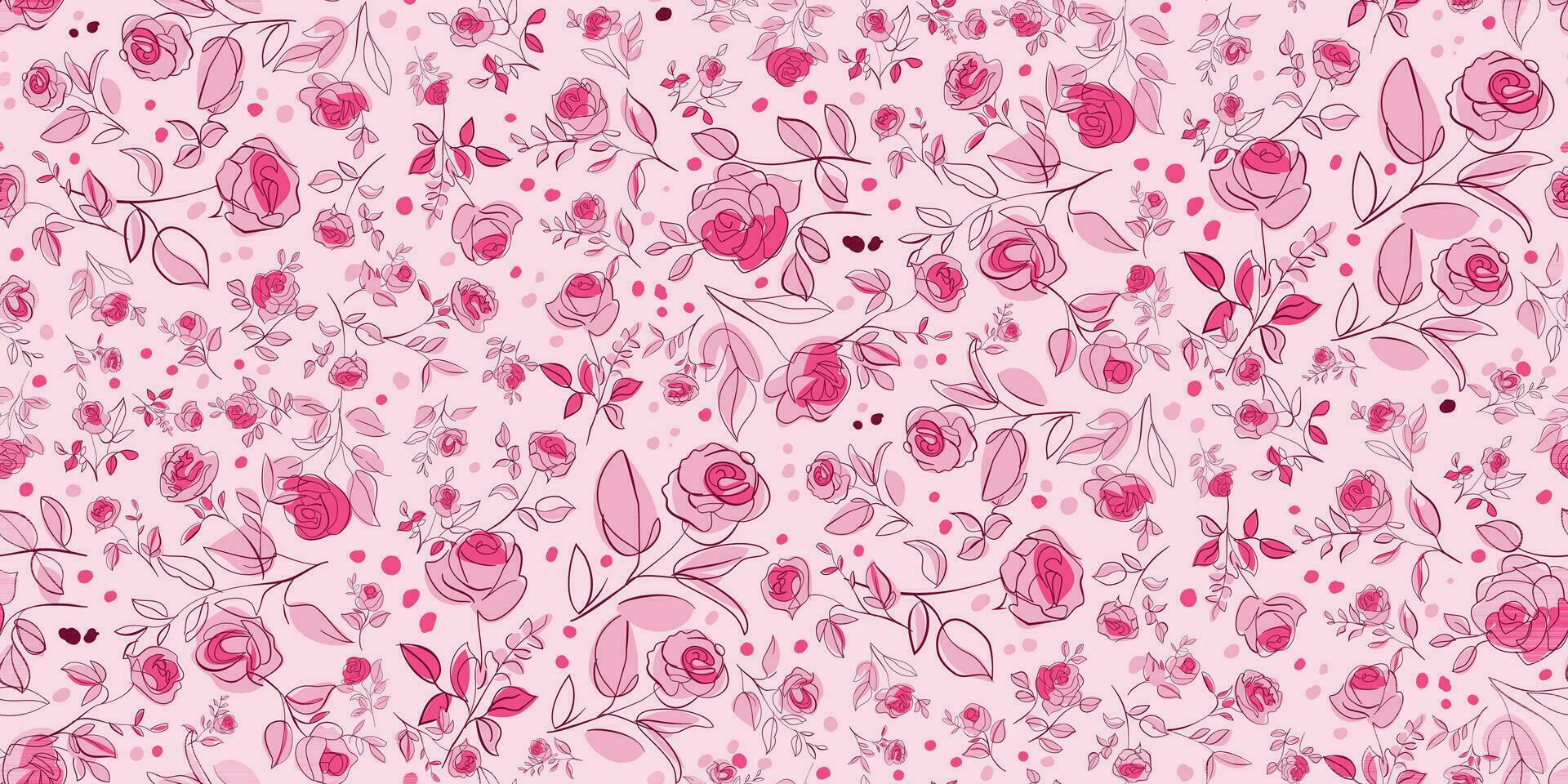 Seamless pattern purple bright pink flower Contemporary Liberty