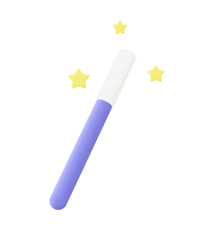 3d illustration icon of purple Magic Stick for UI UX web mobile apps social media ads design png