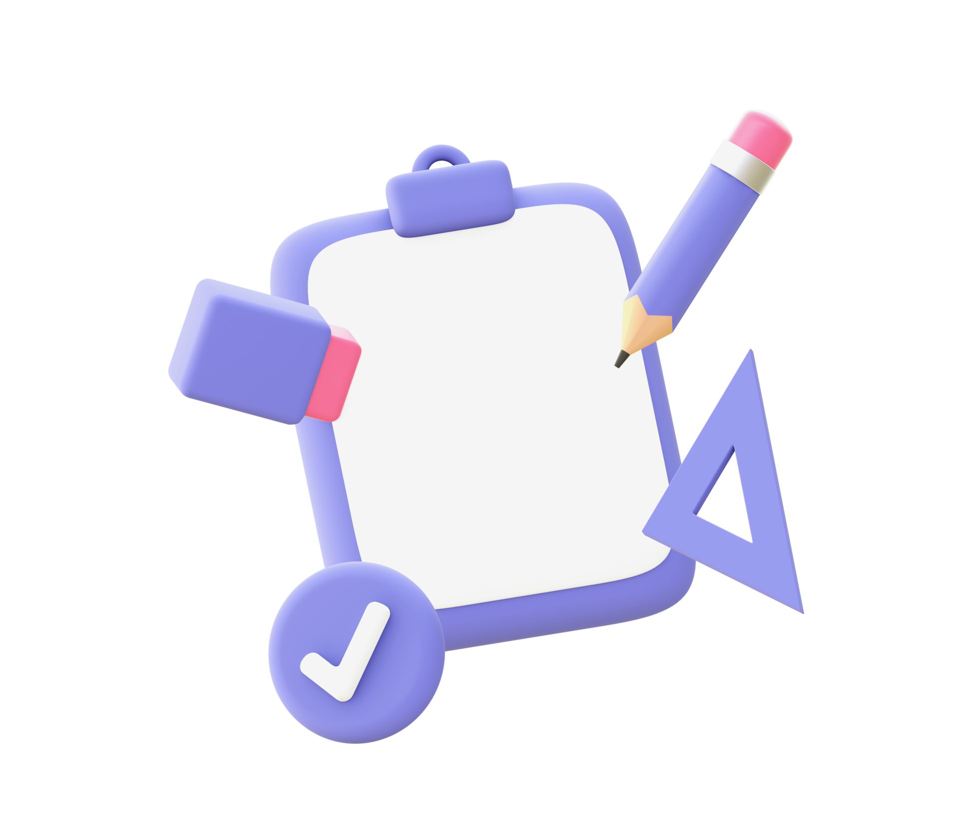 3d illustration icon of purple Job Description for UI UX web mobile