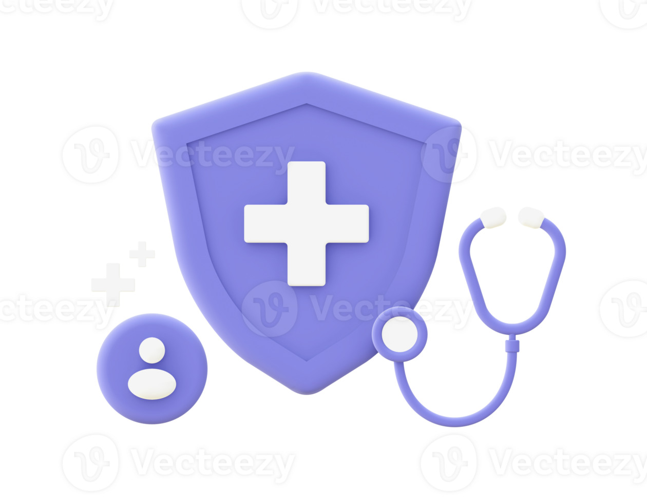 3d illustration icon of purple Health Care for UI UX web mobile apps social media ads design png