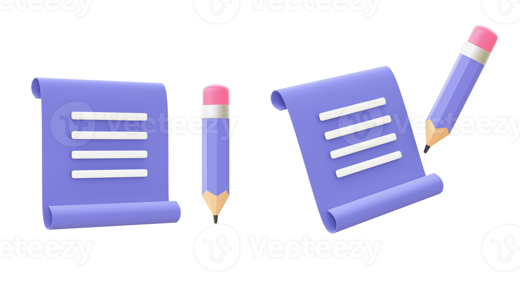 3d illustration icon of purple Job Task for UI UX web mobile apps social media ads design png