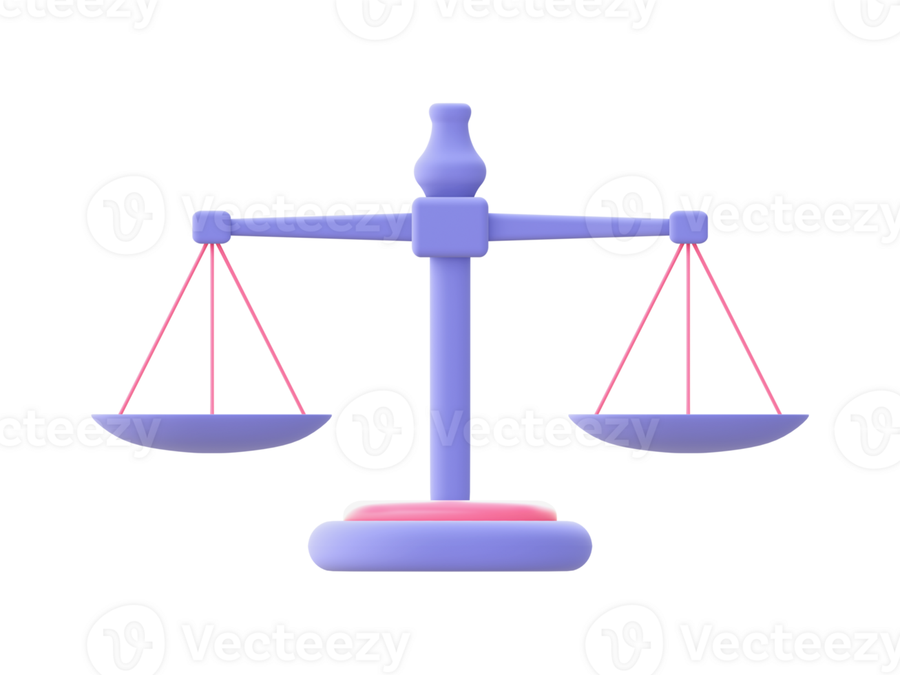 3d illustration icon of purple Balance and Scale for UI UX web mobile apps social media ads designs png