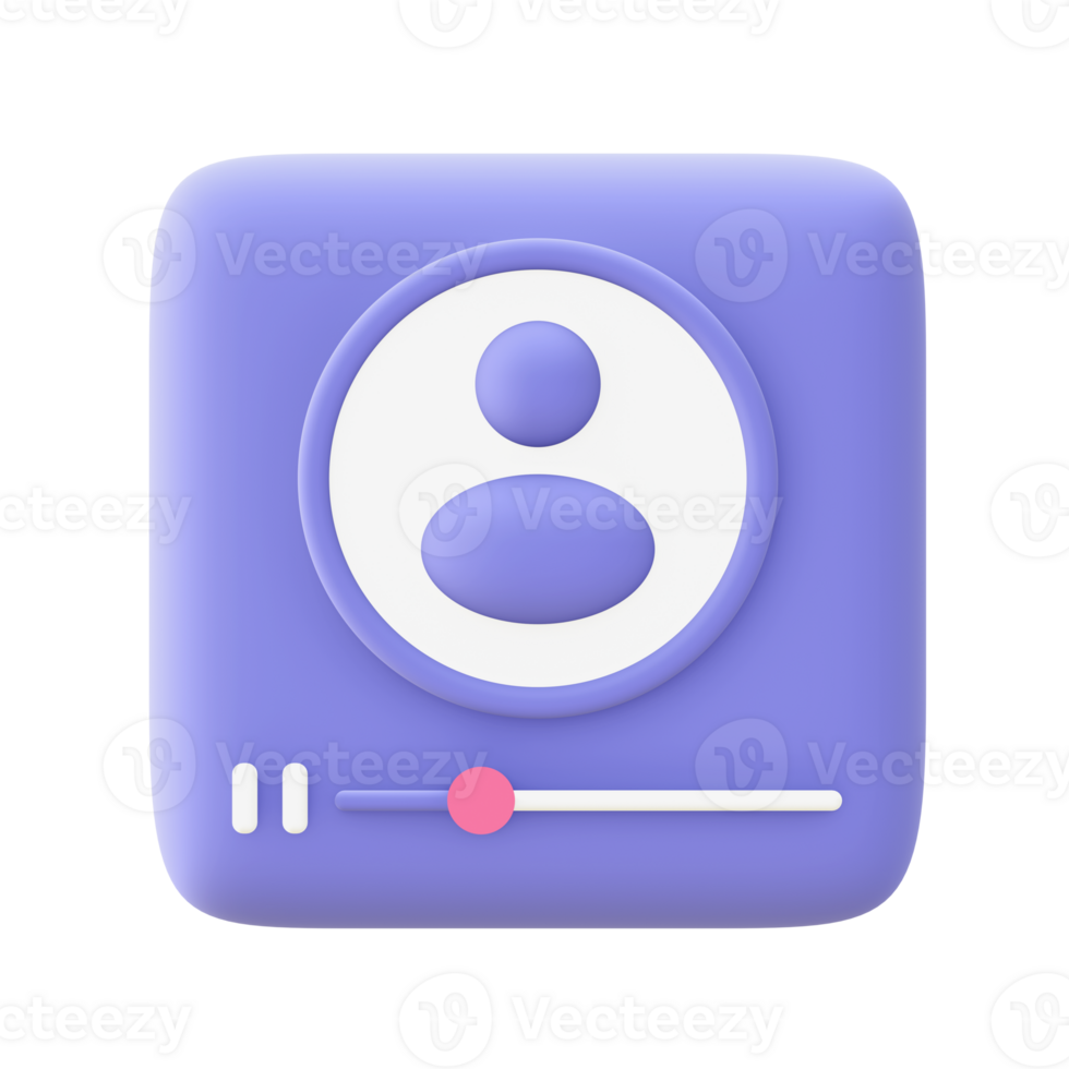 3d illustrazione icona di viola vivere streaming per ui UX ragnatela mobile applicazioni sociale media Annunci design png