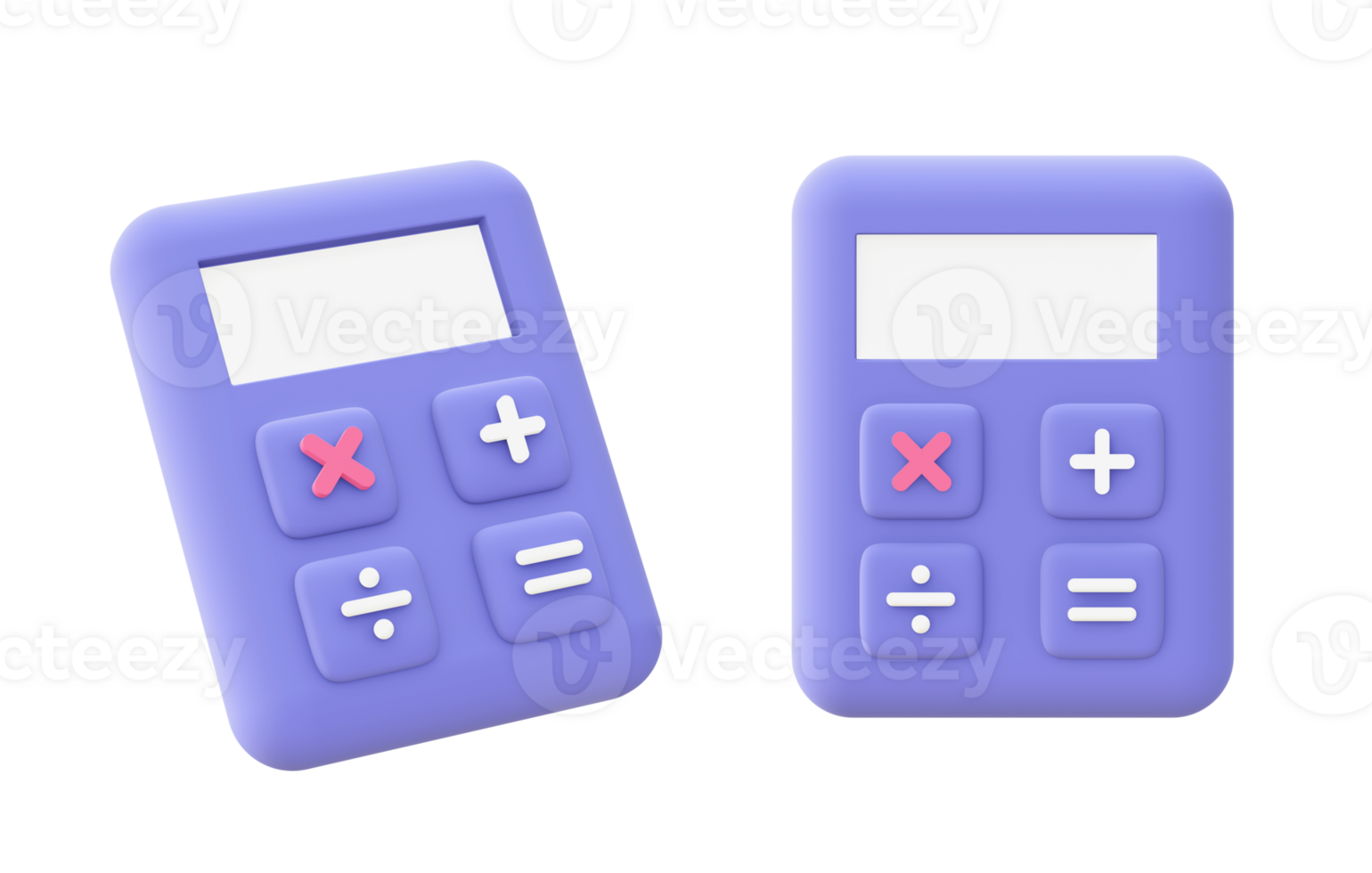 3d illustration icon of purple Calculator for UI UX web mobile apps social media ads designs png