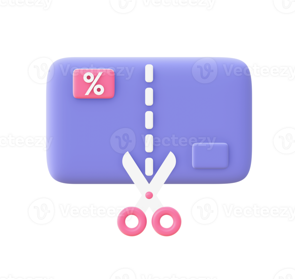 3d Illustration Symbol von lila Coupon zum ui ux Netz Handy, Mobiltelefon Apps Sozial Medien Anzeigen Design png