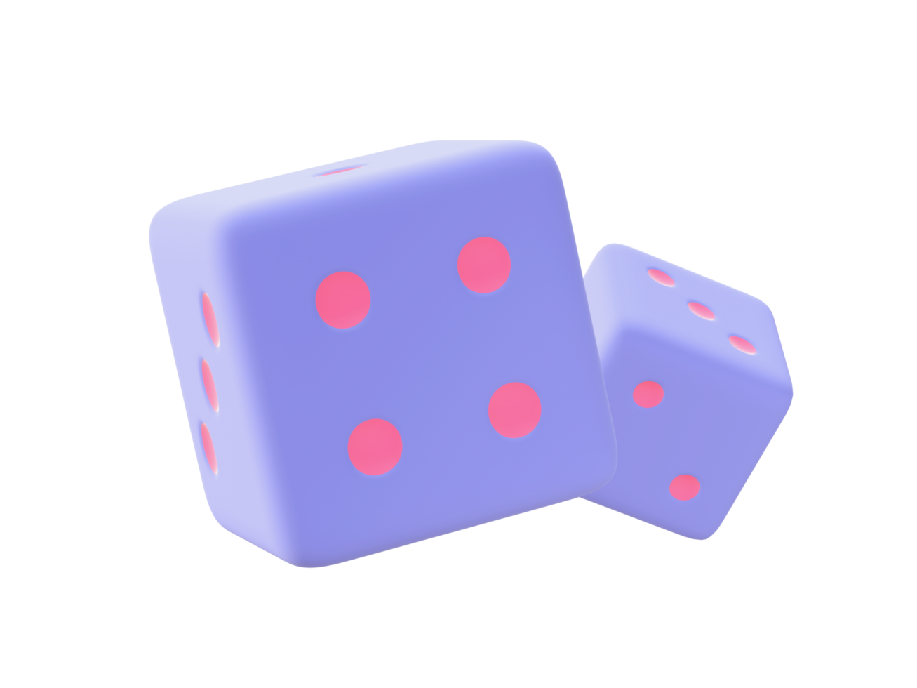 3d illustration icon of purple Dice for UI UX web mobile apps social media ads design png
