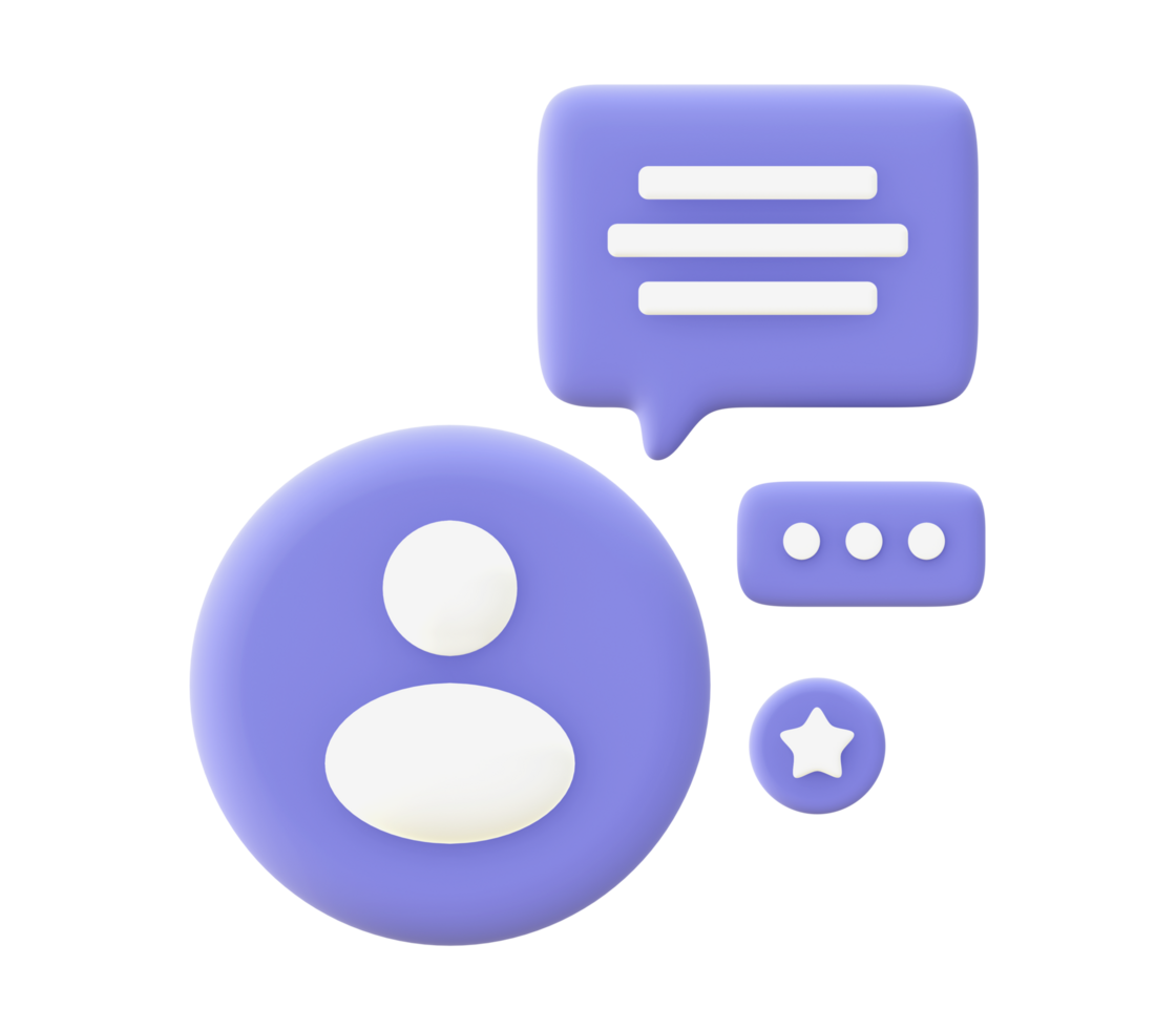 3d illustration icon of purple Chatting for UI UX web mobile apps social media ads designs png