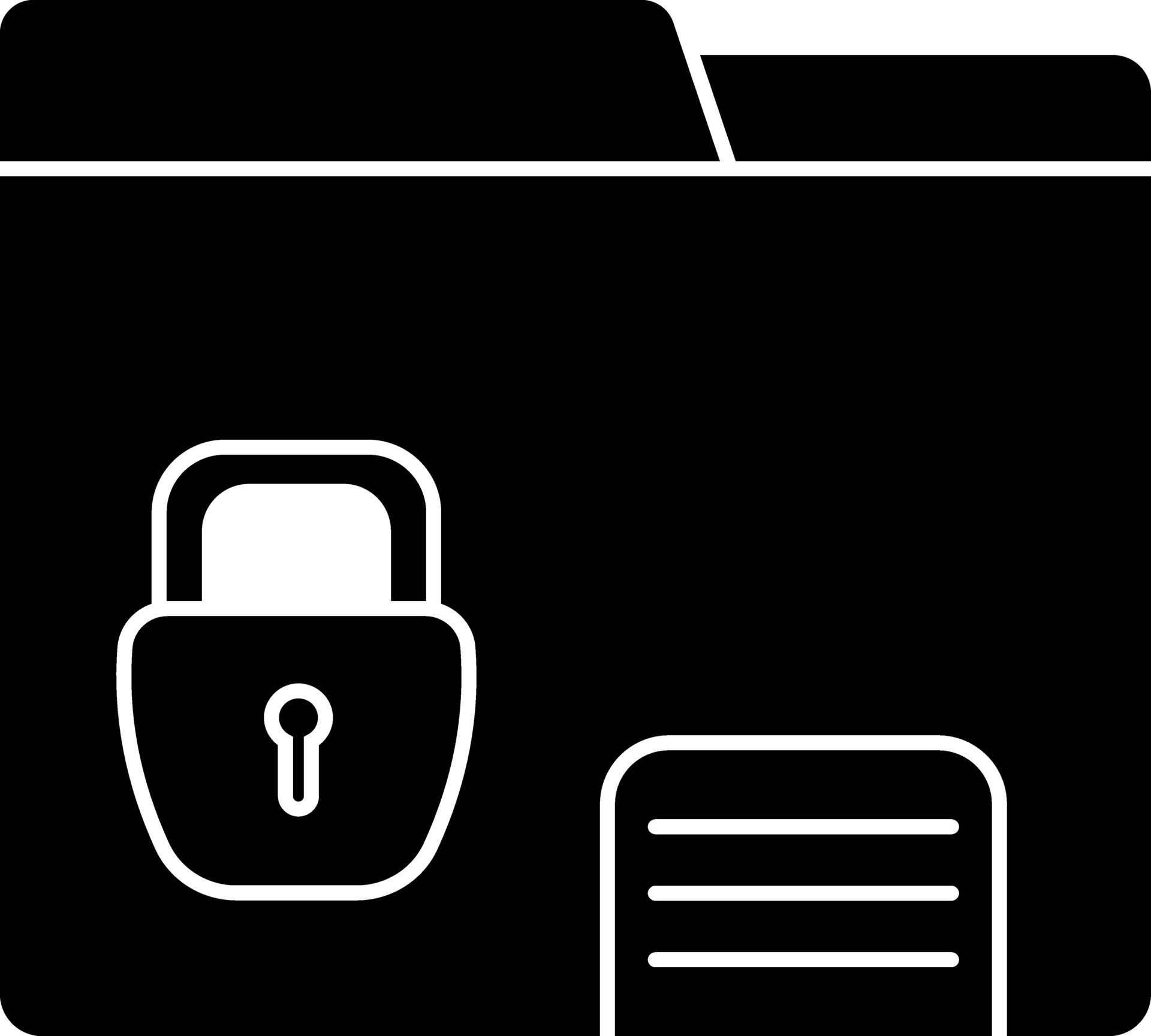 Secure data folder icon in flat style. 25006451 Vector Art at Vecteezy