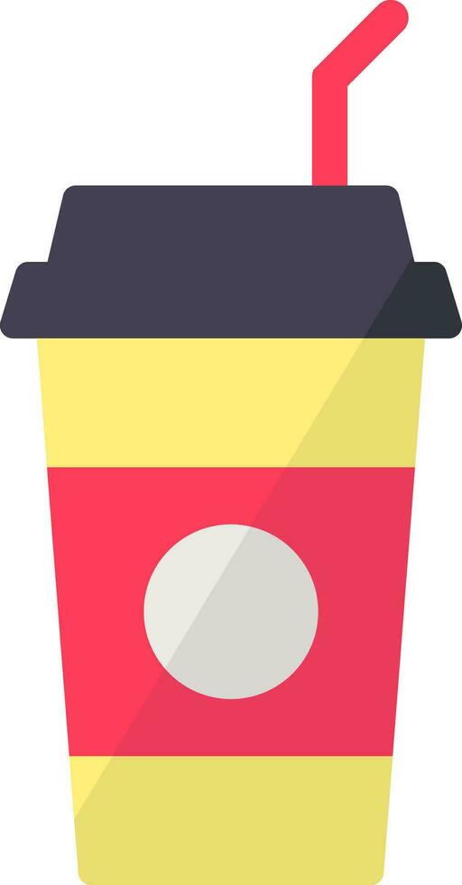 Colorful soft drink disposable cup icon in flat style. vector